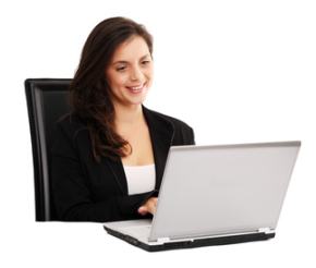 Young woman using a laptop